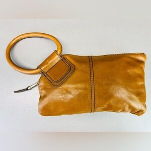 HOBO Tan Leather Wristlet Clutch